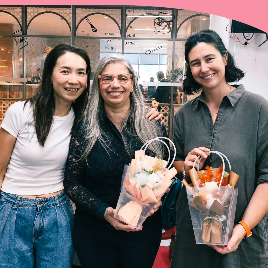 From left to right: Dr Esther Chuwa (Senior Consultant & Breast Surgeon, Solis Breast Care & Surgery Centre), Ms Babara Ferraresi (President, Italian Women’s Group Singapore), Ms Claire Sioné-Fournier (Nutritionist with an MSc in
Personalised Nutrition)