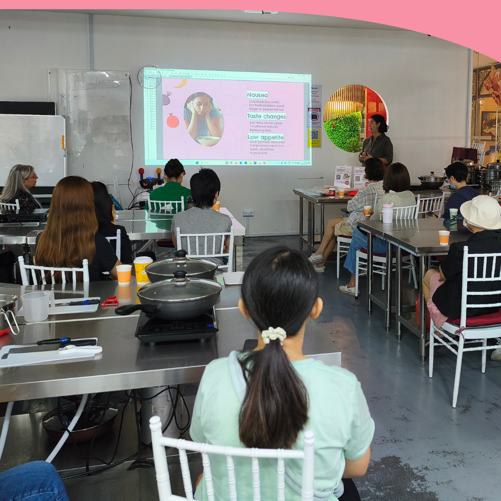 Ms Claire Sioné-Fournier sharing practical nutrition insights and tips with participants